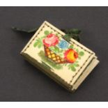 An attractive Georgian book form combination needle flannel and pin cushion, the rectangular bone