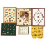 Buttons - a mixed lot, comprising a framed display of thirty themed on sports including an example