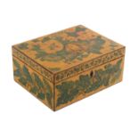 A Georgian white wood polychrome floral painted rectangular sewing box, the sides painted with