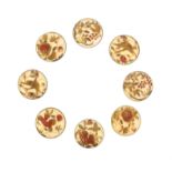 The Property of A Lady A set of eight late 19th Century Japanese ivory stud form buttons,