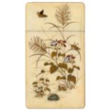 A 19th Century ivory and shibayama visiting card case, of rectangular form, each side with flowers