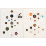 Buttons - two carded displays, comprising a card of sixteen including two continental silver