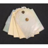 An early 19th Century Palais Royal swivel notelet, the mother of pearl covers with stepped arched
