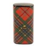 A good Tartan ware (M'Lean) needle packet box, of rounded rectangular section, two division