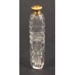 A Palais Royal style cut glass scent bottle, with gilt metal screw top, complete with internal