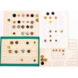 Buttons - four carded displays, of mostly uniform and blazer buttons in metal including golf,