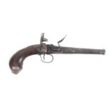 A rare flintlock pistol by Nicholas Paris, Warwick, signed ' N .Paris, Warwick ', 13 cm screw off