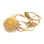 A good knitted pin ball dated 1805, in gold on ivory one side inscribed ‘MH to MF 1805’ within a