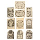 Ten elegant and elaborate printed labels for various waters, inks, etc., circa 1840 and later,