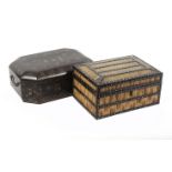 An Anglo Indian sewing box and a Chinese export sewing box, the first of rectangular form with