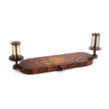 A good pair of French early 19th Century winding clamps on marquetry inlaid base, the clamps with