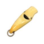 A 19th Century marine ivory whistle probably Inuit, of elegant simple form perhaps as a seals