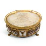 A fine Palais Royal sewing box with a full complement of fittings, circa 1830, the lid formed from a