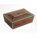 An early 19th Century Anglo Indian sandal wood and Sadeli work sewing box of sarcophagol form, the