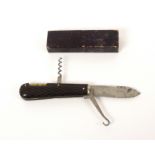 A good Joseph Rodgers pocket knife with locking blade, button hook and corkscrew, the cross