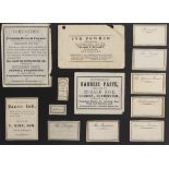A group of eleven medical and other printed labels 19th Century and later, comprising a set of seven