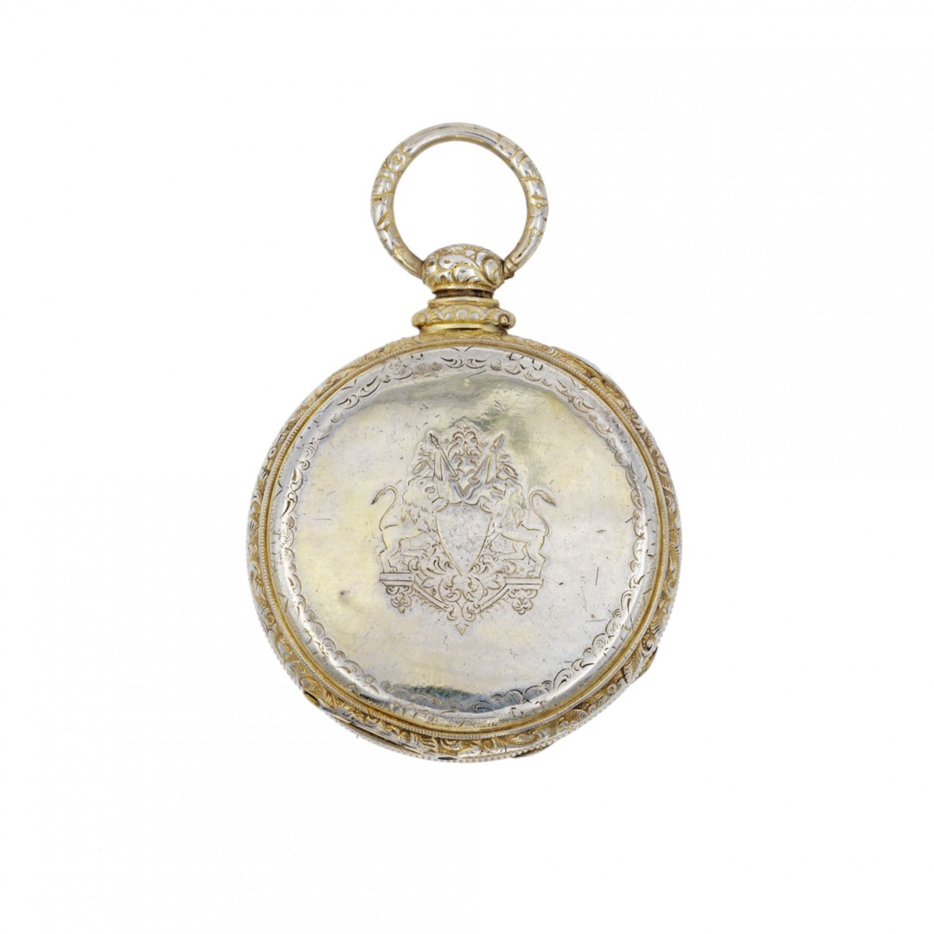 VERMEIL AND ENGRAVED WATCH SIGNED DECHOUDENS, CIRCA 1860 - Image 2 of 4