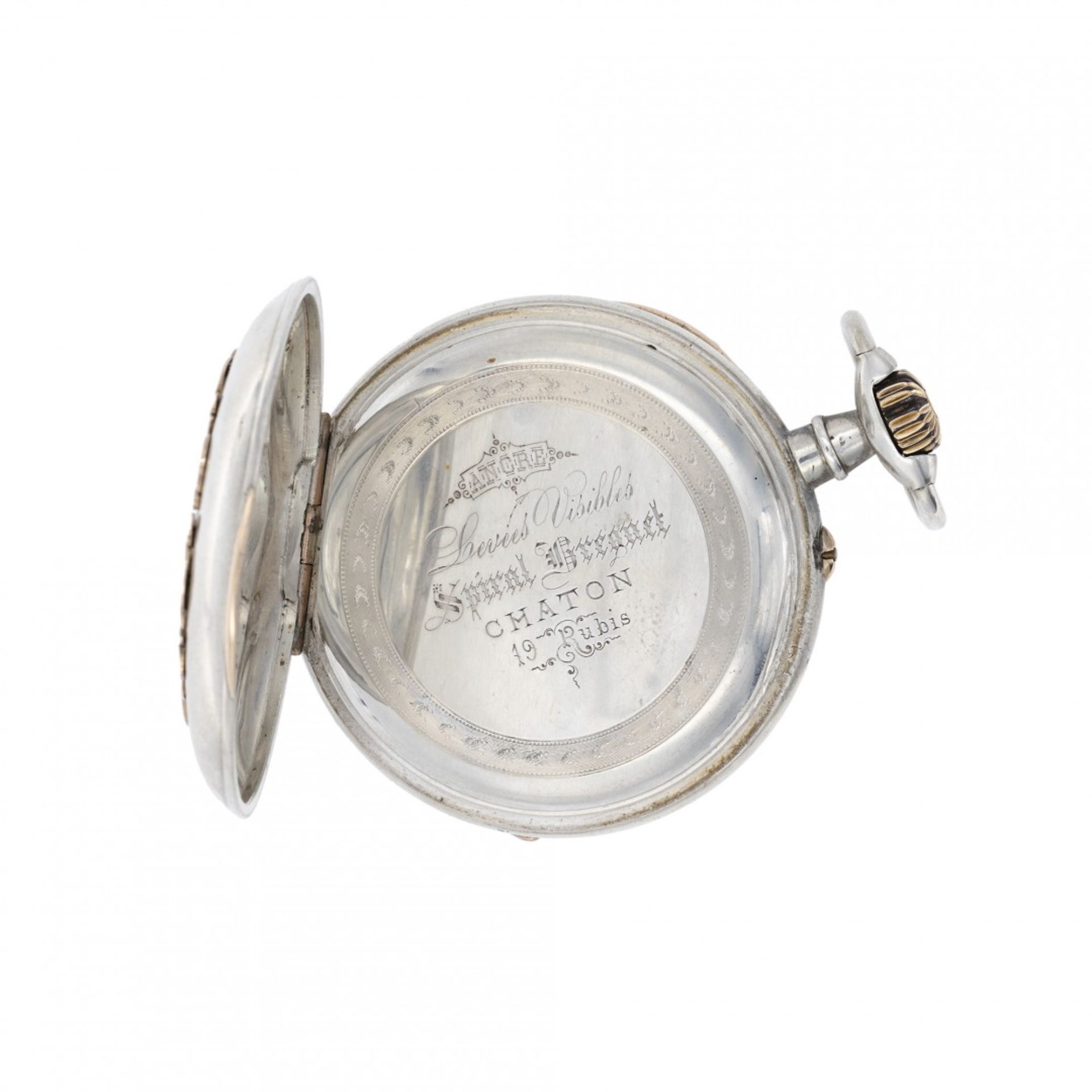 SILVER WATCH WITH MONOGRAM, CIRCA 1890 - Bild 4 aus 4