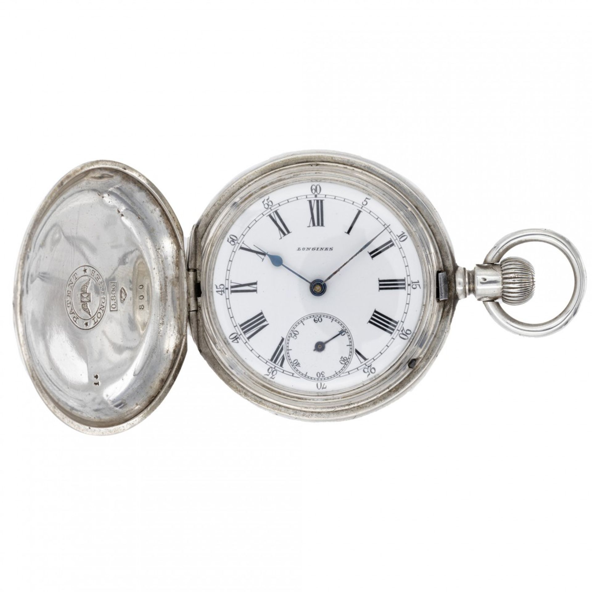 INTERESTING SILVER HUNTER CASE LONGINES, CIRCA 1880