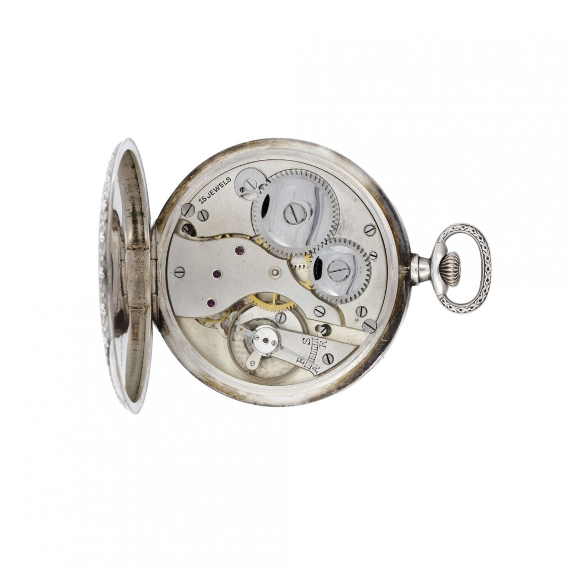 SILVER POCKET WATCH, CIRCA 1910 - Bild 2 aus 4