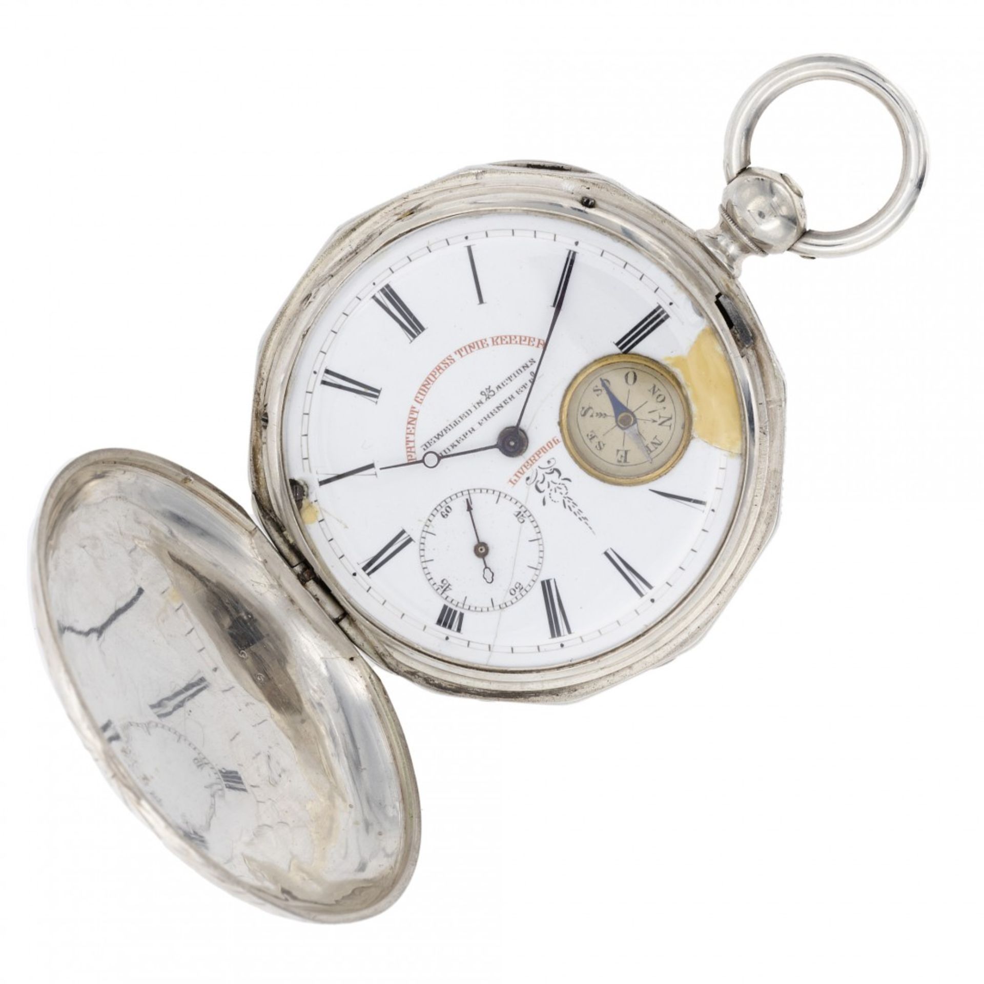 INTERESTING SILVER EXPLORER HUNTER CASE WATCH FOR THE ORIENTAL MARKET, CIRCA 1870 - Image 2 of 5