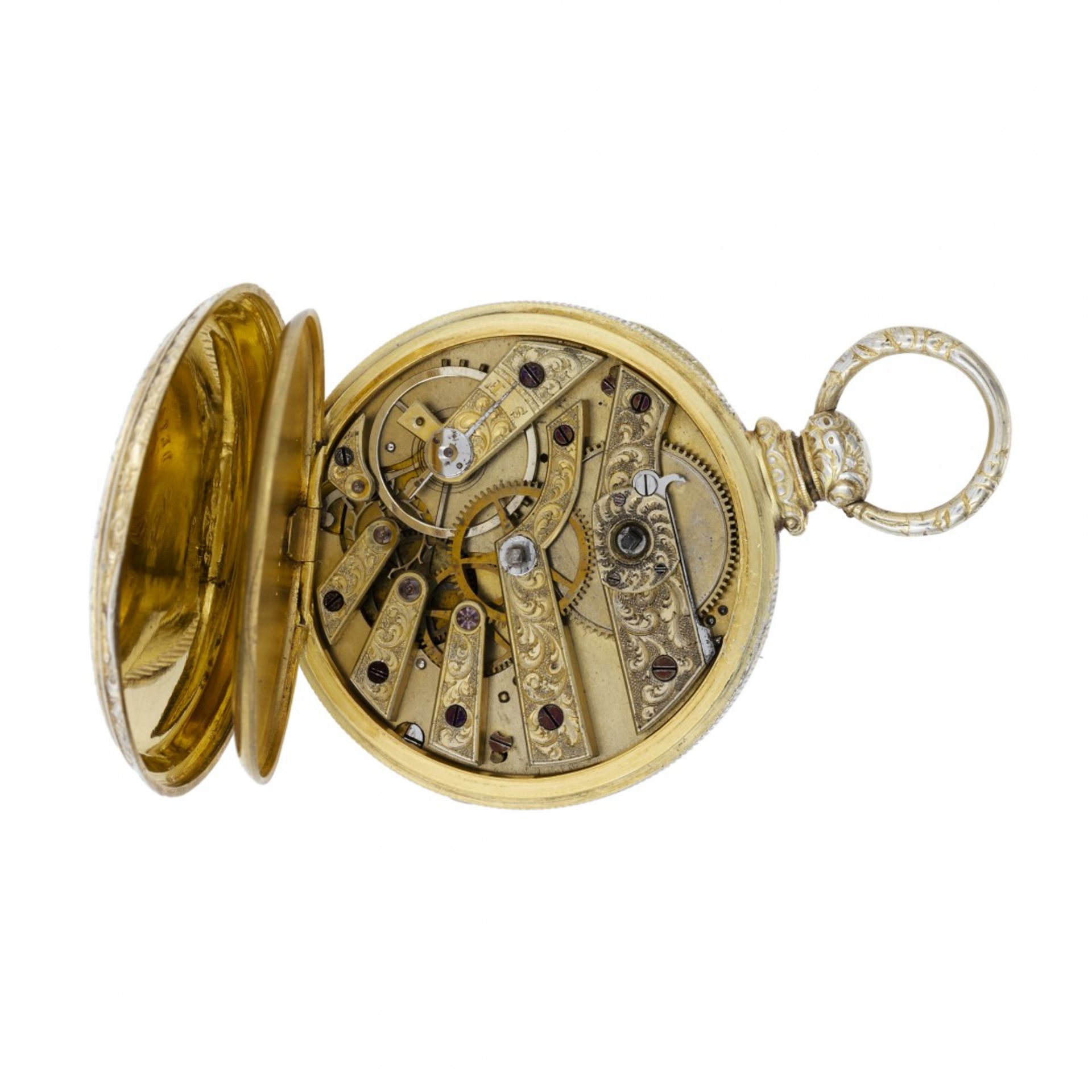 VERMEIL AND ENGRAVED WATCH SIGNED DECHOUDENS, CIRCA 1860 - Bild 3 aus 4