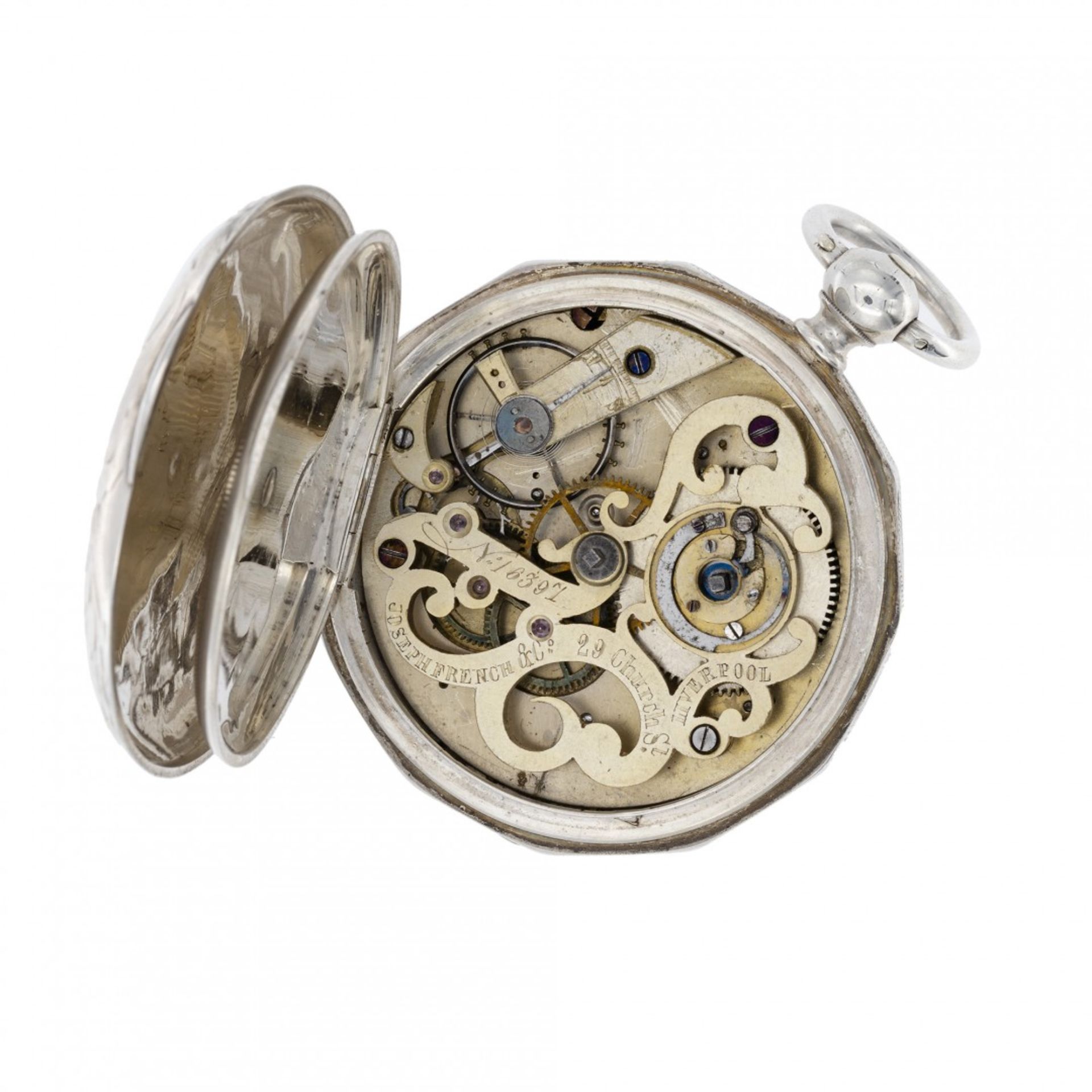 INTERESTING SILVER EXPLORER HUNTER CASE WATCH FOR THE ORIENTAL MARKET, CIRCA 1870 - Bild 3 aus 5