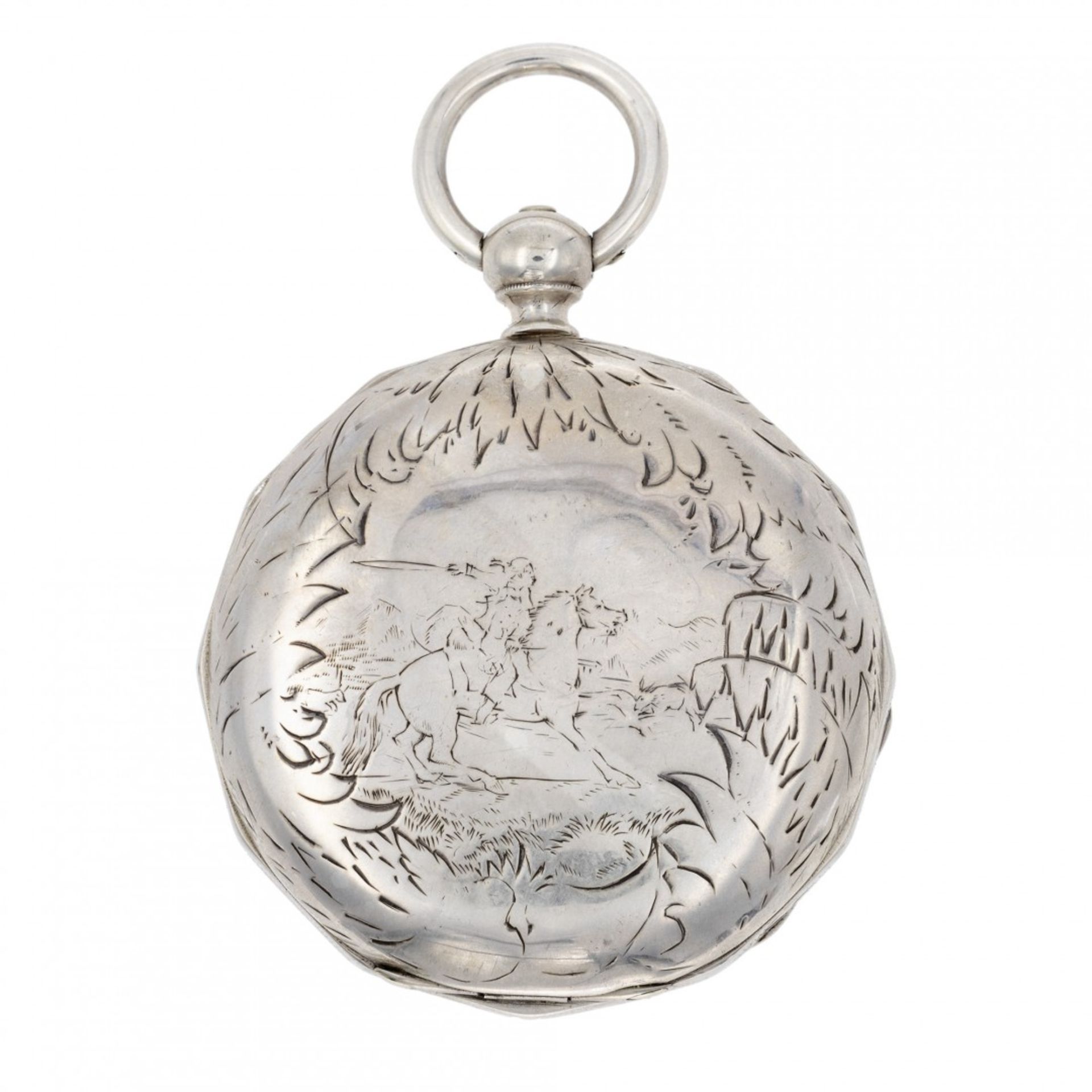 INTERESTING SILVER EXPLORER HUNTER CASE WATCH FOR THE ORIENTAL MARKET, CIRCA 1870