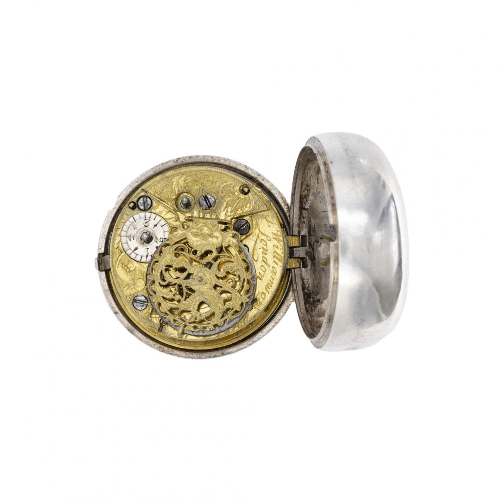 REPOUSSÉ PAIR-CASED SILVER WATCH, SIGNED WILLIAMSON, CIRCA 1770 - Image 3 of 4