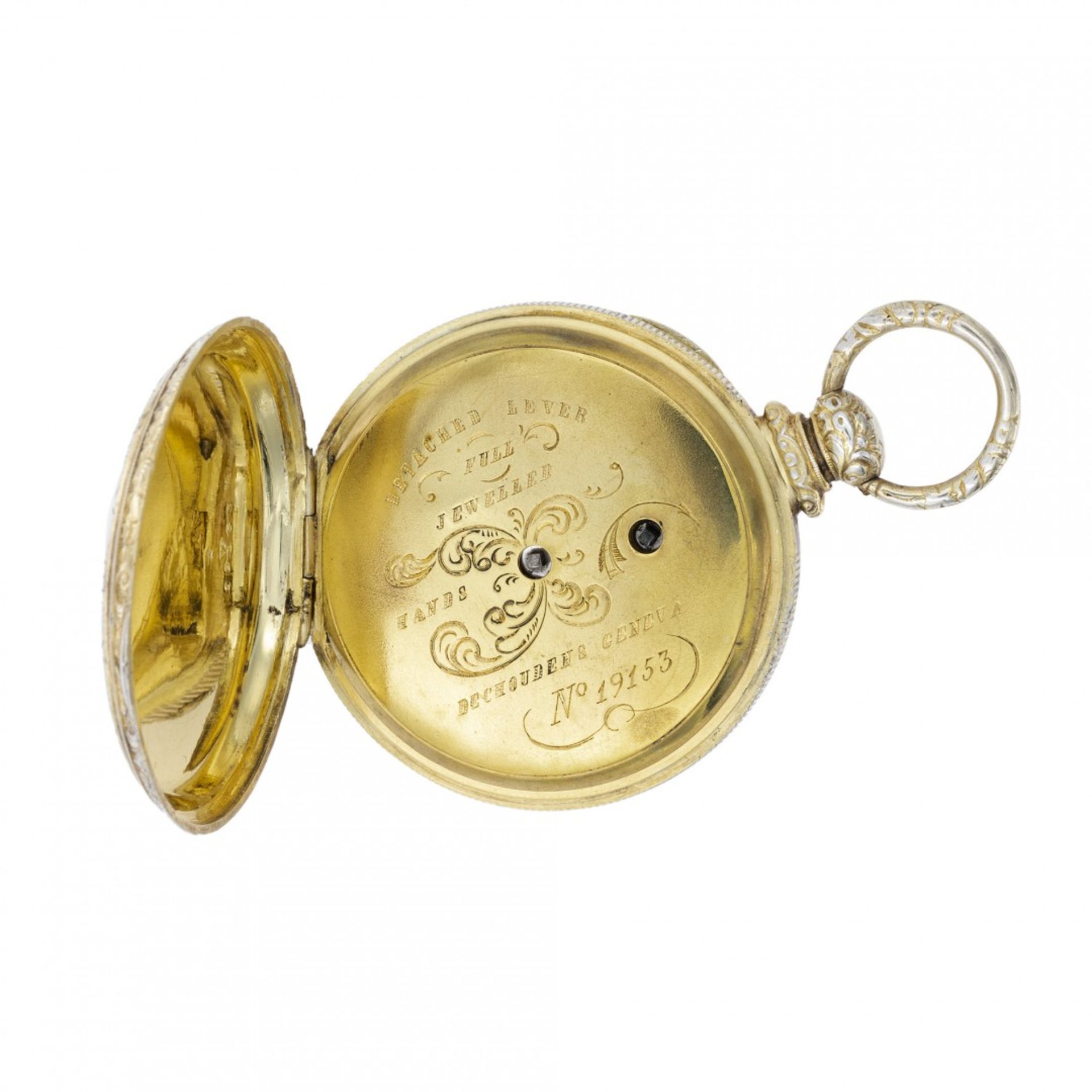 VERMEIL AND ENGRAVED WATCH SIGNED DECHOUDENS, CIRCA 1860 - Image 4 of 4