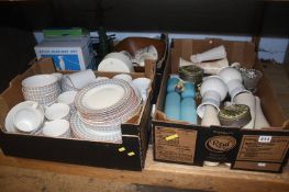 Dinner service and two boxes of assorted