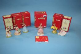 Six boxed Bunnykins figures