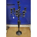 A six branch black candelabra