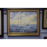 Edward Siddle, oil on canvas, signed, 'Tall ships race 1986', 55 x 70cms