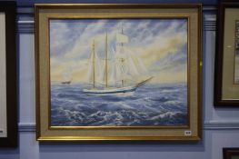 Edward Siddle, oil on canvas, signed, 'Tall ships race 1986', 55 x 70cms