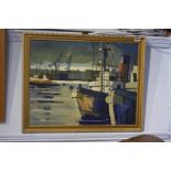S. Graber, oil on board, signed, 'Steam vessel on the river Tyne', 43 x 56cms