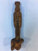 A small bronze Egyptian Statuette, believed to be pre-Christian, 10cm high