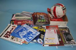Various programmes, ticket and a signed ball from the Last game and season at Roker Park
