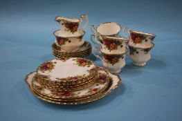 A Royal Albert Old Country Roses six piece tea set