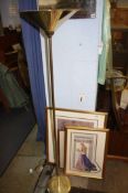 Various pictures and a standard lamp