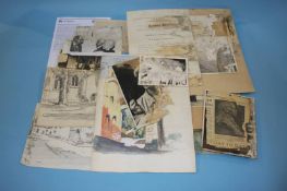 Robert Lyon, (Ashington group Pitmen painters), Folio of drawings, oils etc, together with a Folio