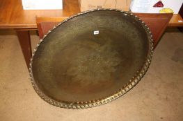 A very large Indian brass tray