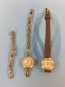 Two Ladies 9ct gold cocktail wristwatches