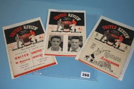 Three 1940s/1950s MUFC programmes