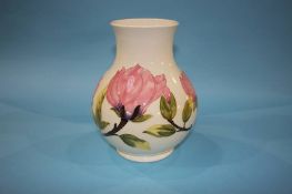 A modern Moorcroft vase, decorated with pink anemones