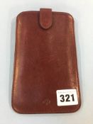 A leather Mulberry phone case