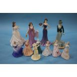 Collection of Royal Worcester and Coalport figurines (11)