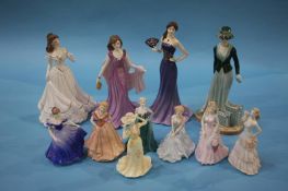 Collection of Royal Worcester and Coalport figurines (11)