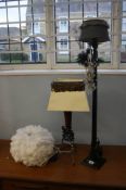 Three decorative table lamps