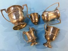 Various silver cups